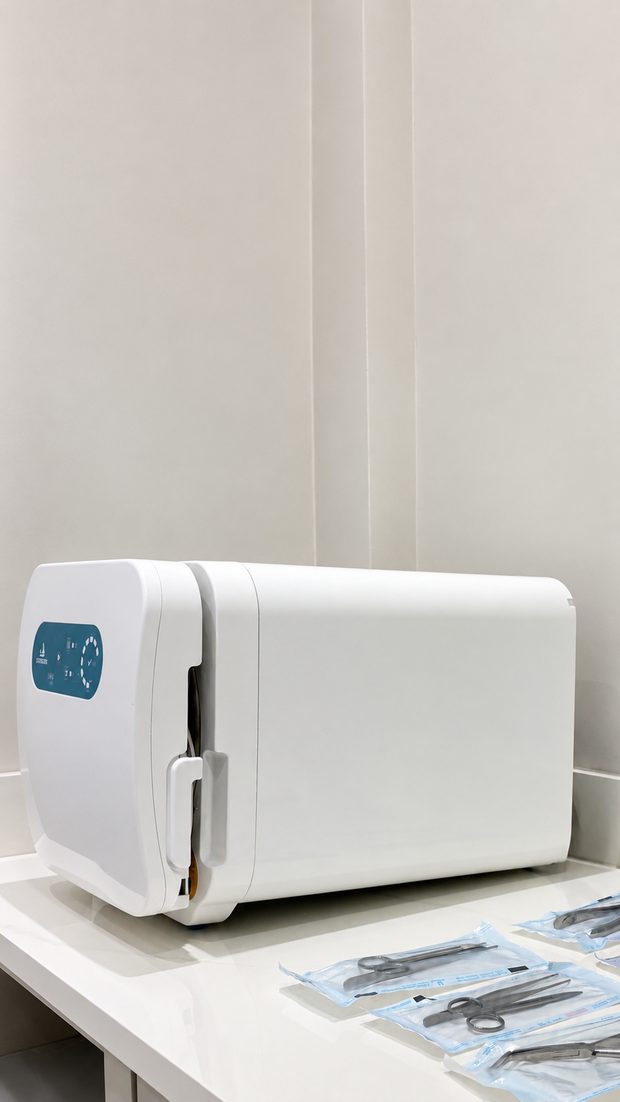 Autoclave da Clínica ALOL durante o ciclo de esterilização